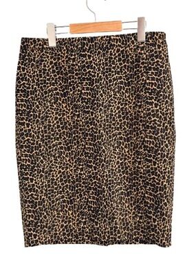 J. Crew Leopard-Print Pencil Skirt in Tan and Black